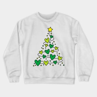 VSCO Girl Christmas Tree from Green Hearts Crewneck Sweatshirt